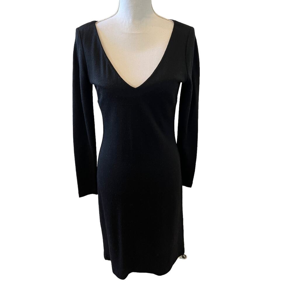 Ralph Lauren Long Sleeve V Neck Sweater Dress Black M